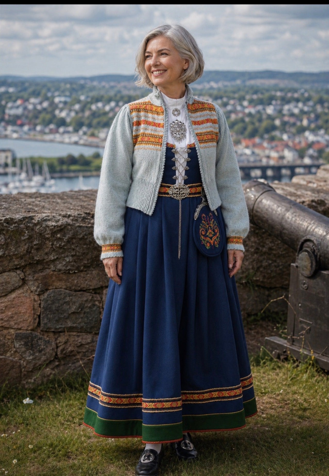TILLEGG Heidi (Digital) tilpasset helblå Vestfoldbunad
